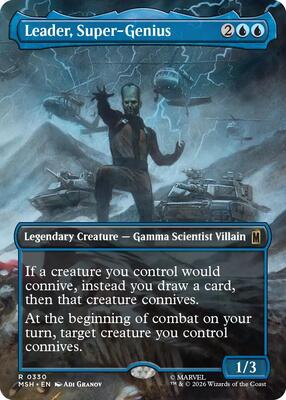 Leader, Super-Genius (Borderless) card from Marvel Super Heroes