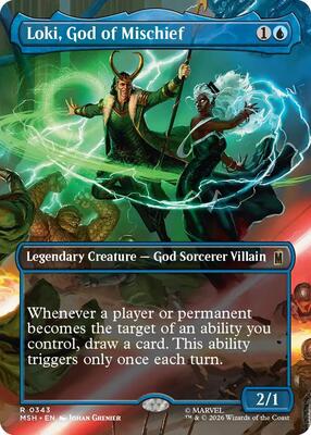 Loki, God of Mischief (Borderless) card from Marvel Super Heroes