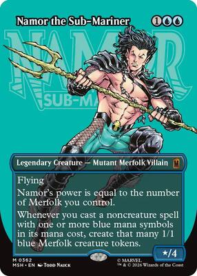 Namor the Sub-Mariner (Borderless) (0362) card from Marvel Super Heroes