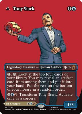 Tony Stark (Borderless) (0363) card from Marvel Super Heroes