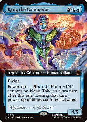 Kang the Conqueror (Extended Art) card from Marvel Super Heroes