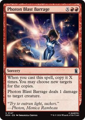 Photon Blast Barrage card from Marvel Super Heroes