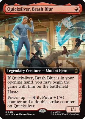 Quicksilver, Brash Blur (Extended Art) card from Marvel Super Heroes
