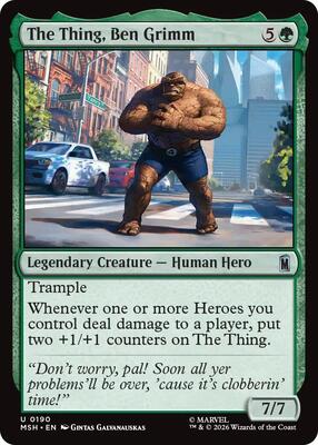 The Thing, Ben Grimm card from Marvel Super Heroes