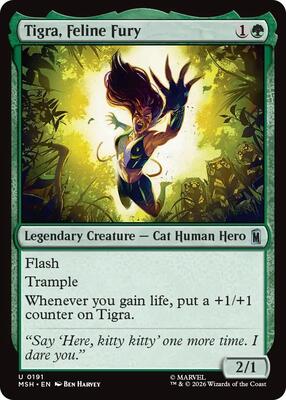 Tigra, Feline Fury card from Marvel Super Heroes