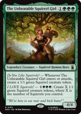 The Unbeatable Squirrel Girl card from Marvel Super Heroes