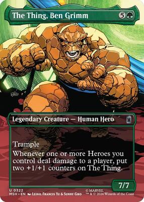 The Thing, Ben Grimm (Borderless) card from Marvel Super Heroes
