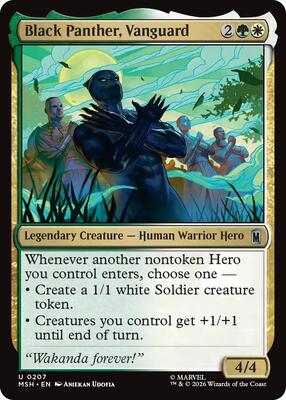 Black Panther, Vanguard card from Marvel Super Heroes
