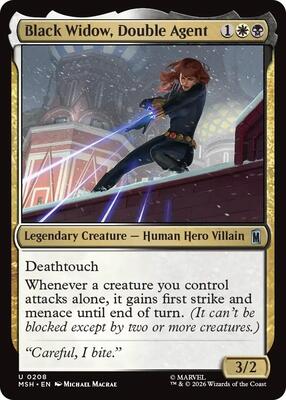Black Widow, Double Agent card from Marvel Super Heroes