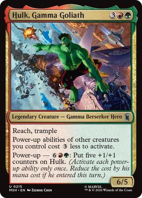 Hulk, Gamma Goliath card from Marvel Super Heroes