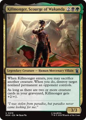 Killmonger, Scourge of Wakanda card from Marvel Super Heroes