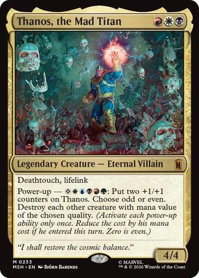 Thanos, the Mad Titan card from Marvel Super Heroes