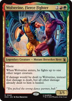 Wolverine, Fierce Fighter card from Marvel Super Heroes