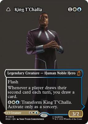 King T'Challa (Borderless) (0373) card from Marvel Super Heroes