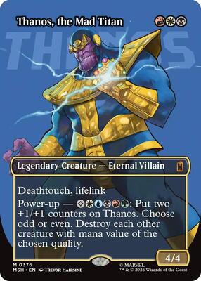 Thanos, the Mad Titan (Borderless) (0376) card from Marvel Super Heroes