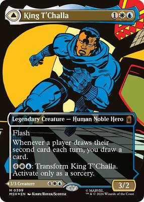 King T'Challa (Borderless) (0399) card from Marvel Super Heroes