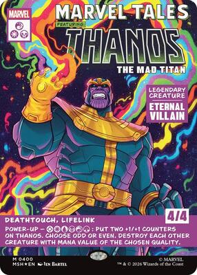 Thanos, The Mad Titan (Borderless) (0400) card from Marvel Super Heroes