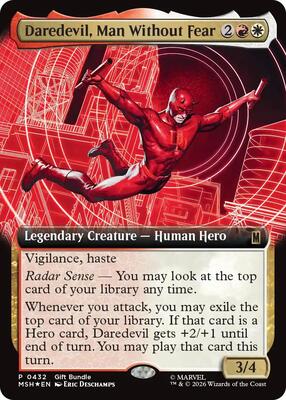 Daredevil, Man Without Fear (Extended Art) card from Unique and Miscellaneous Promos