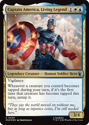 Captain America, Living Legend (Surge Foil) card from Marvel Super Heroes