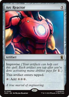 Arc Reactor card from Marvel Super Heroes