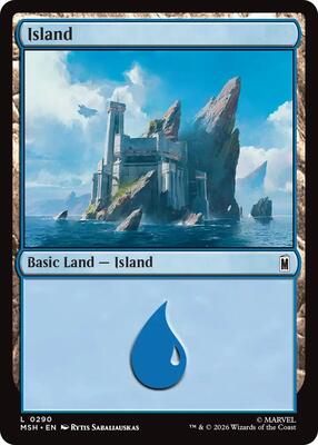 Island (0290) card from Marvel Super Heroes