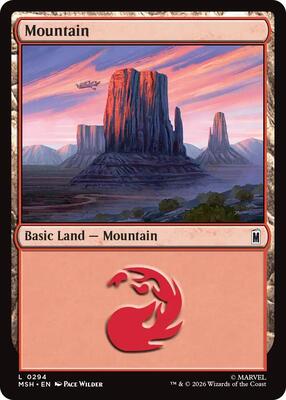Mountain (0294) card from Marvel Super Heroes