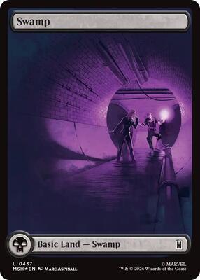 Swamp (0437) (Surge Foil) card from Marvel Super Heroes