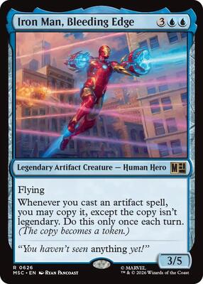 Iron Man, Bleeding Edge card from Commander: Marvel Super Heroes