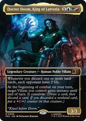 Doctor Doom, King of Latveria (Borderless) card from Commander: Marvel Super Heroes