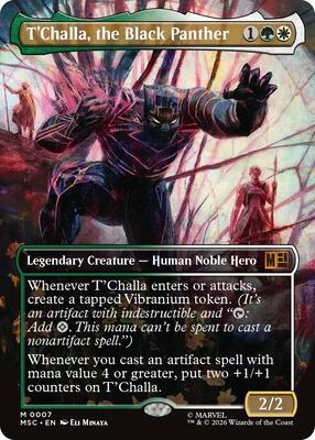 T'Challa, the Black Panther (Borderless) card from Commander: Marvel Super Heroes