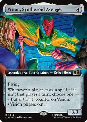 Vision, Synthezoid Avenger (Extended Art) card from Commander: Marvel Super Heroes