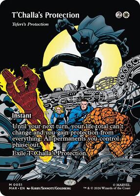 T'Challa's Protection - Teferi's Protection (Borderless) card from Marvel Universe Eternal-Legal