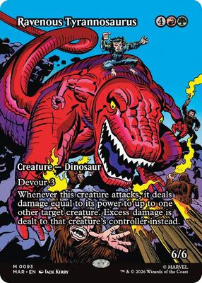 Ravenous Tyrannosaurus (Borderless) card from Marvel Universe Eternal-Legal