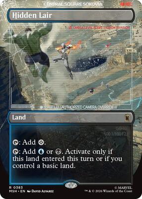 Hidden Lair (Borderless) card from Marvel Super Heroes