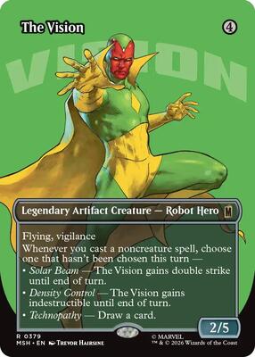 The Vision (Borderless) card from Marvel Super Heroes
