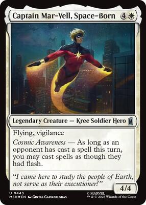 Captain Mar-Vell, Space-Born (Surge Foil) card from Marvel Super Heroes