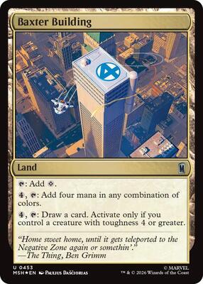 Baxter Building (Surge Foil) card from Marvel Super Heroes