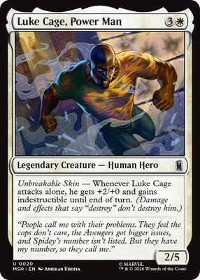 Luke Cage, Power Man card from Marvel Super Heroes