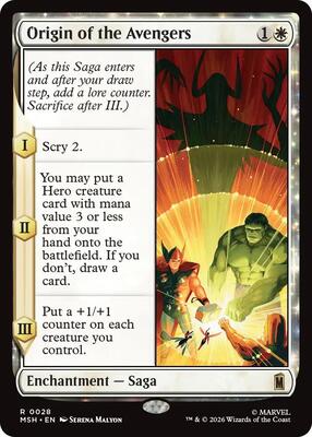 Origin of the Avengers card from Marvel Super Heroes