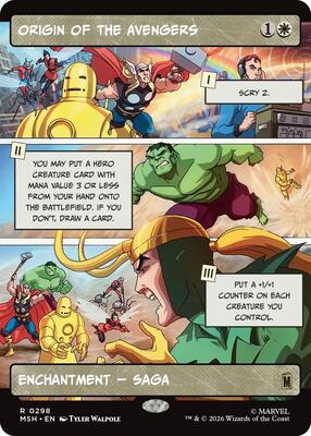 Origin of the Avengers (Borderless) card from Marvel Super Heroes