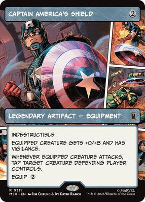 Captain America's Shield (Borderless) (0311) card from Marvel Super Heroes