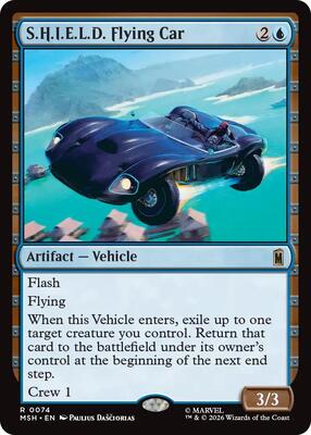 S.H.I.E.L.D. Flying Car card from Marvel Super Heroes