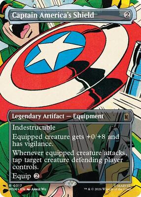 Captain America's Shield (Borderless) (0317) card from Marvel Super Heroes