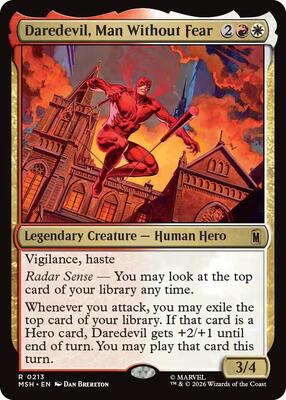 Daredevil, Man Without Fear card from Marvel Super Heroes