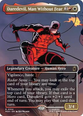 Daredevil, Man Without Fear (Borderless) (0324) card from Marvel Super Heroes