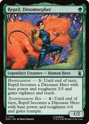 Reptil, Dinomorpher card from Marvel Super Heroes