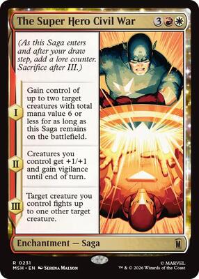 The Super Hero Civil War card from Marvel Super Heroes