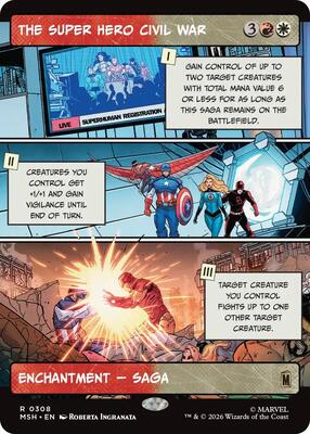 The Super Hero Civil War (Borderless) card from Marvel Super Heroes
