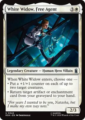 White Widow, Free Agent card from Marvel Super Heroes