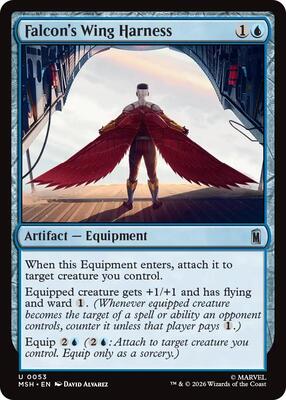 Falcon's Wing Harness card from Marvel Super Heroes